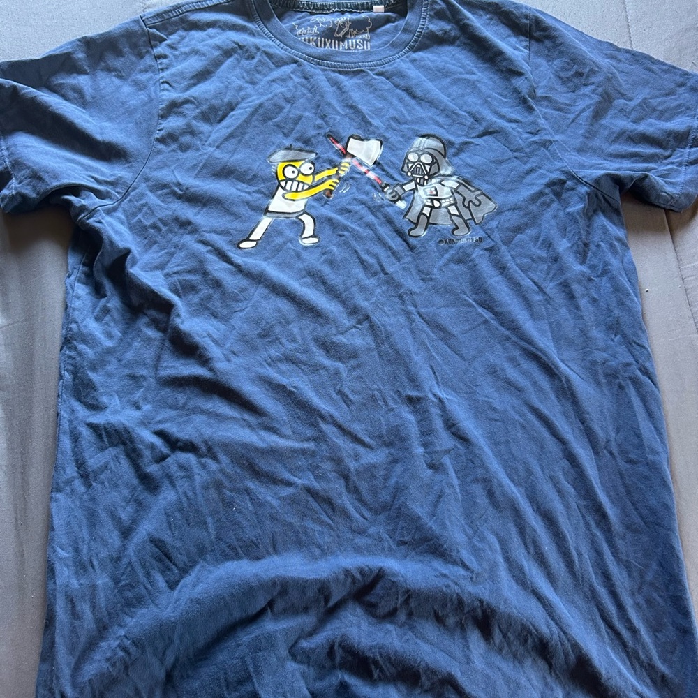 Kids Navy Graphic Cotton Tee with Fun Character Design 12-13 Darth Vader